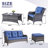 Bonia Wicker 5 - Person Patio Conversation Set with Cushions-2102336503