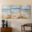 Série Sea and Shore CXIV - Ensemble de 3 toiles tendues avec châssis - Prêt à être accroché-742021304