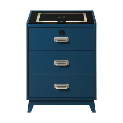 Brayden Studio® Graycelynn Nightstand with Electronic Features in Blue