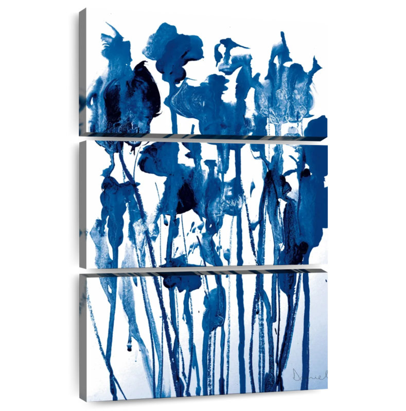 Avery Navy Flowers, 50" H x 32" W
