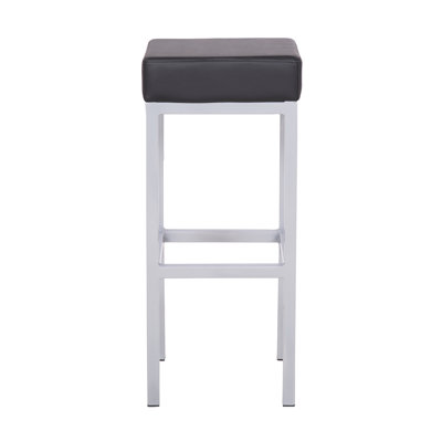 Cordish Upholstered and Faux Leather Bar Stool with Steel Frame