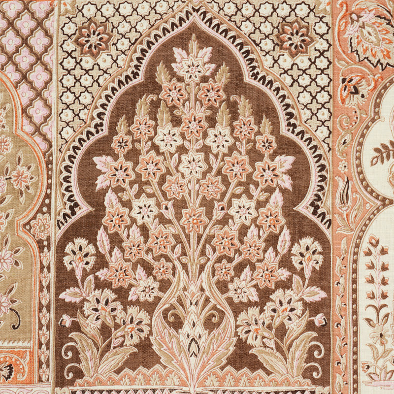 Barra Palace Fabric, Brown/Spice