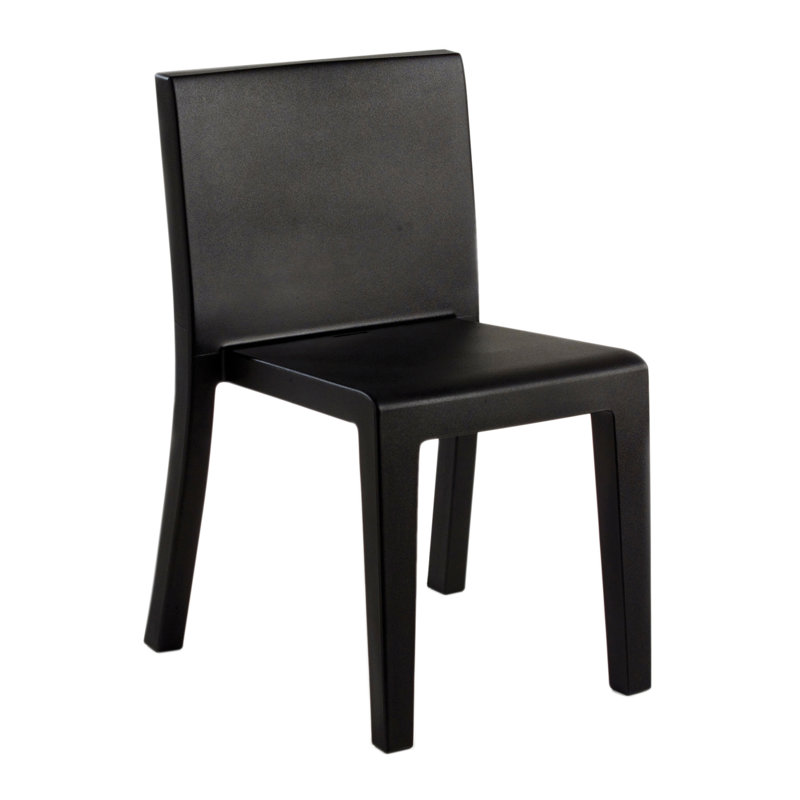 Jut Stacking Patio Dining Chair, Black