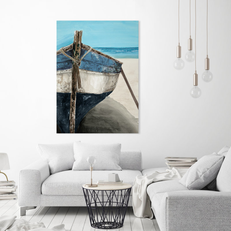 Mediterranean Boats III Painting by Barclay Butera, 33" H x 24" W, Image Brush Gel