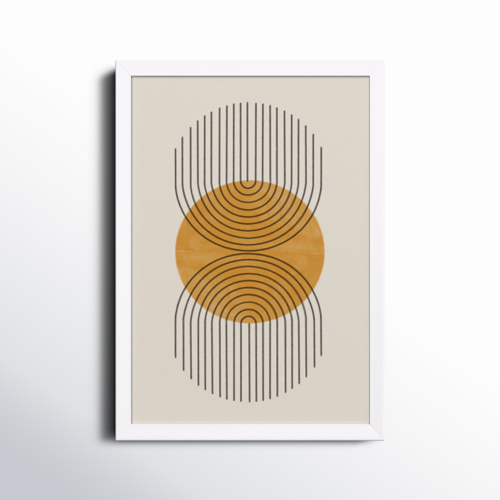 Perfect Point Yellow by The MIUUS STUDIO, White Framed, 17" H x 12" W x 1" D