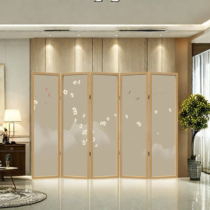 Elegant Flower Bird Screen, 74.8" H x 98.42" W x 1.18" D
