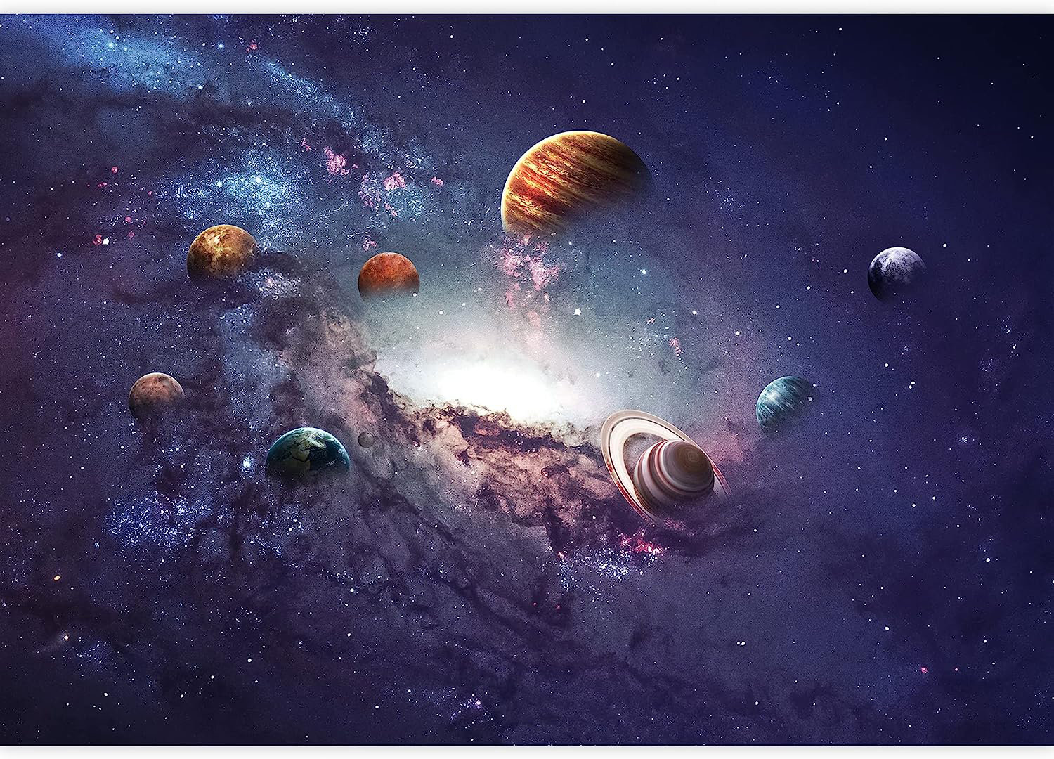 IDEA4WALL Planet In Outer Space Galaxy Peel & Stick Wall Mural | Wayfair