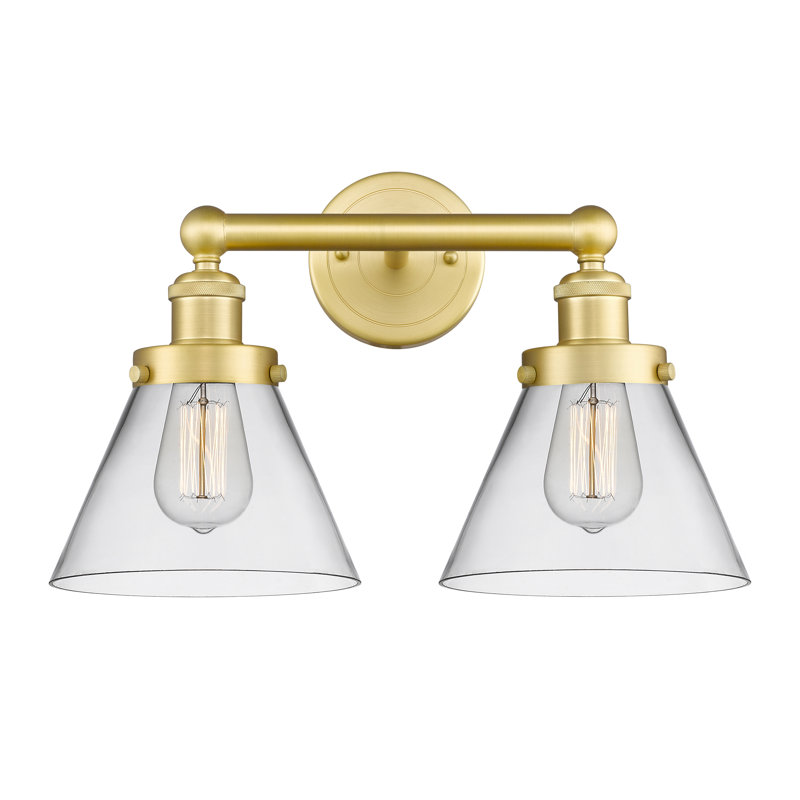 Éclairage pour meuble-lavabo à 2 lumières à intensité variable, Or satiné, Transparent