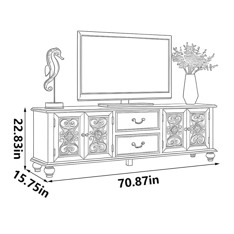 Meuble télé avec rangement American Classic, 70.87"