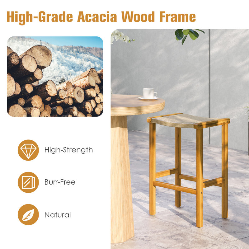 Paytin Acacia Outdoor Stool, 4