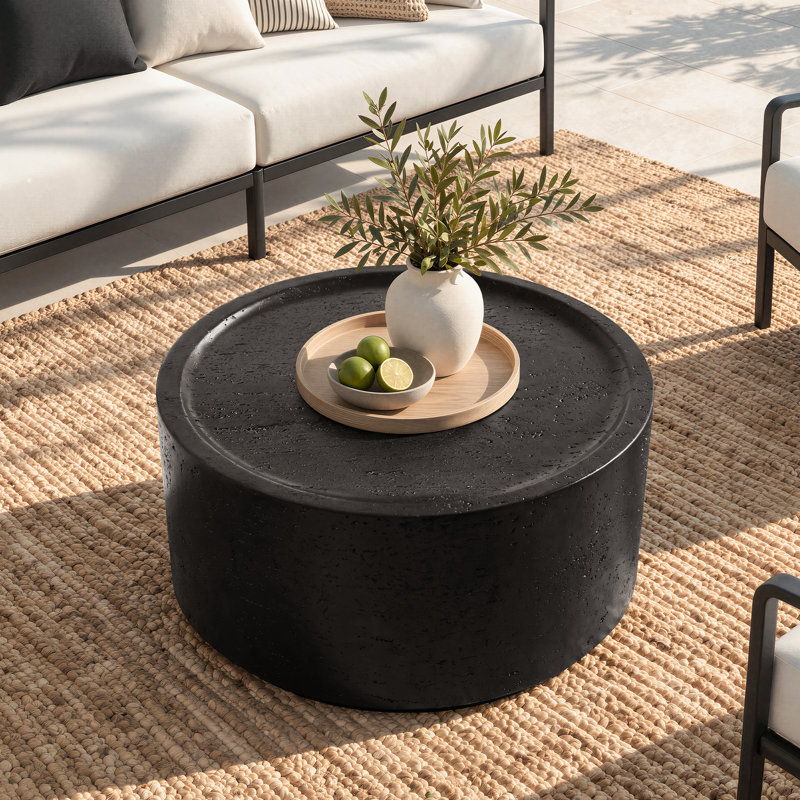 Table basse d'extérieur en oxyde de magnésium 28 po, Charcoal Black