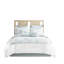 Édredon double - Jupe de lit brodée en coton et sable blanc et 2 taies décoratives 100% rembourrage thème plage