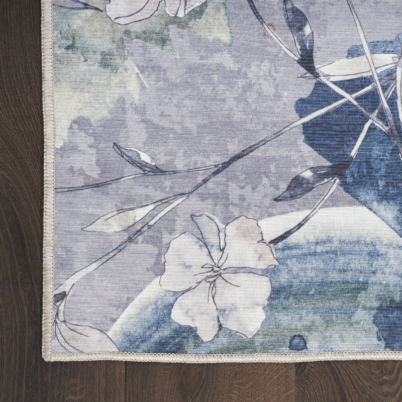 Ariana Machine Washable Cotton Area Rug with Non-Slip Backing, Rectangle 5'2" x 7'