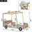 Wooden Full Size Car Bed With Pillow, Ceiling Cloth And LED Lights, Perfect For Kids' Bedroom And Imaginative Play-1615883833