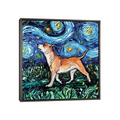 "Staffordshire bull terrier Night" par aja Trèves, reproduction d’art