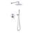 10" Wall Mounted Rainfall Shower System, Pressure Balance Shower Faucet With Rough-In Valve-125490538