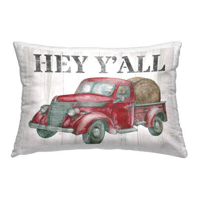 Hey Y'all Rustic Truck Decorative Printed Throw Pillow by Levison Design
