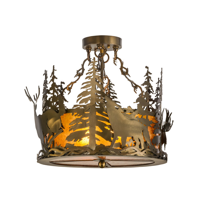 Rustic Lodge 2 - Light Semi Flush Mount