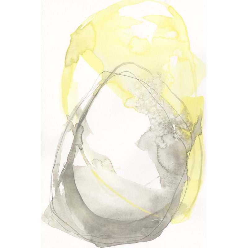 Lemon And Grey Tandem I - Painting, 76 cm H x 51 cm W, Wrapped Canvas