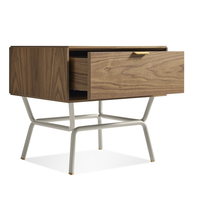 Dang 1 - Drawer Nightstand, Walnut/Putty Gray