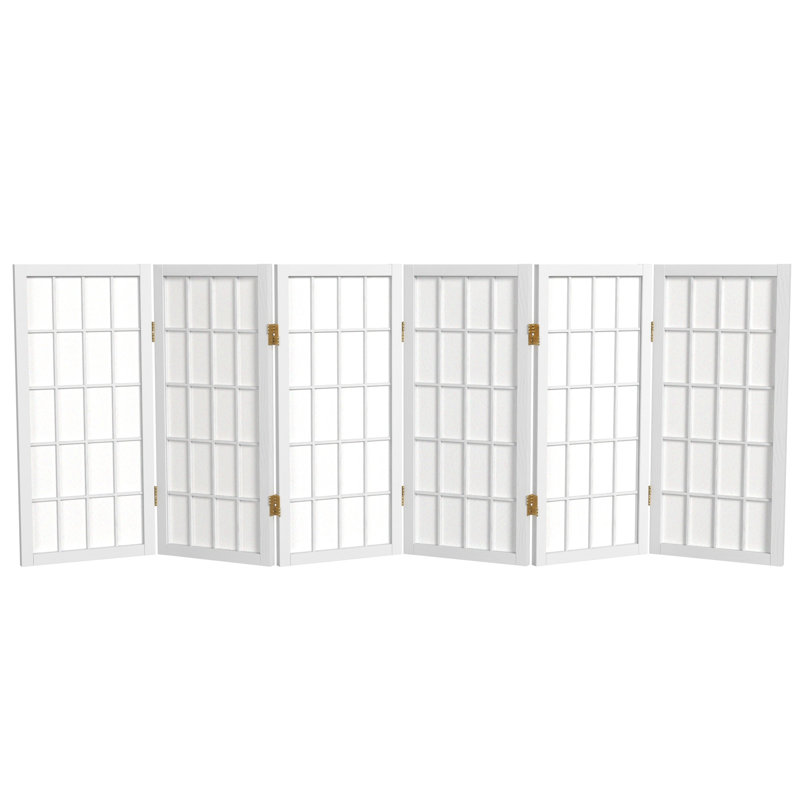 Paravent court Alex H 26,5 po, Blanc, 6 panneaux