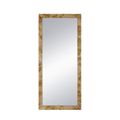 31.5x1.6x71" Burl Wood Rectangle Floor Mirror, Brown