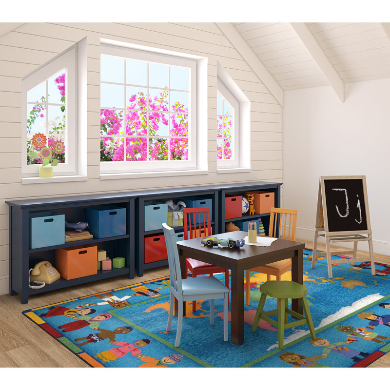Hands Around The World Multi by Joy Carpets Area Rug, Rectangle 5'4" x 7'8"