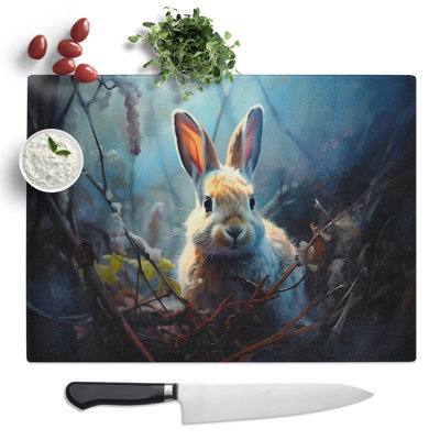 Rabbit Photograph 8K  Glass Chopping Board