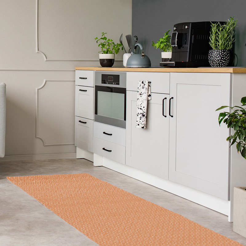 Tapis de zone orange à treillis hexagonal classic, Tapis de couloir 2 pi 6 po x 8 pi