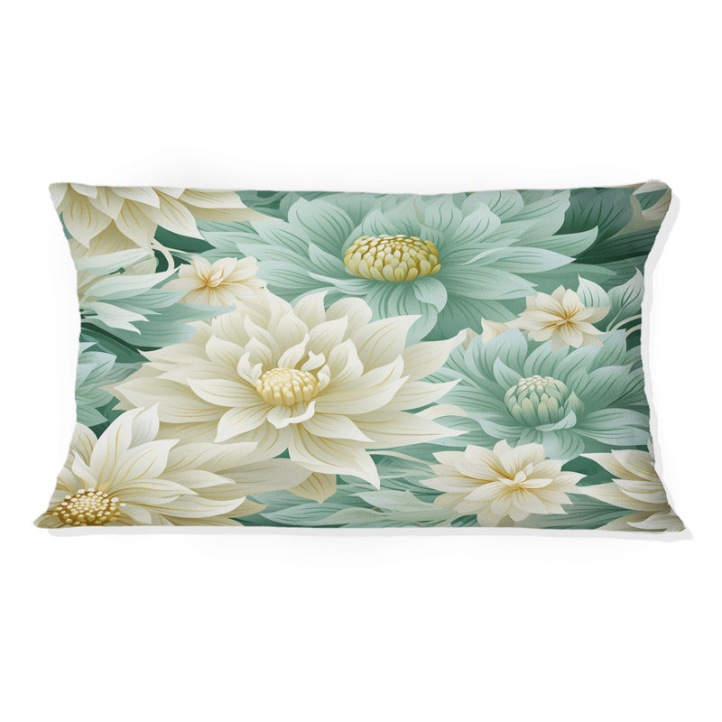 Coussin imprimé floral Boahian Dream Emerald Dahlia I