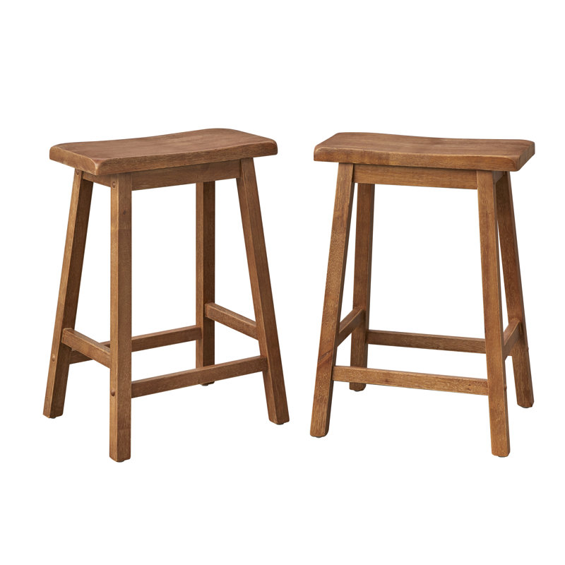 Prentiss Solid Wood Counter Stool, Counter Stool (24" Seat Height), Driftwood