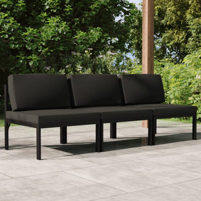 Canapé de patio rectangulaire de 25,4 po de largeur avec coussins