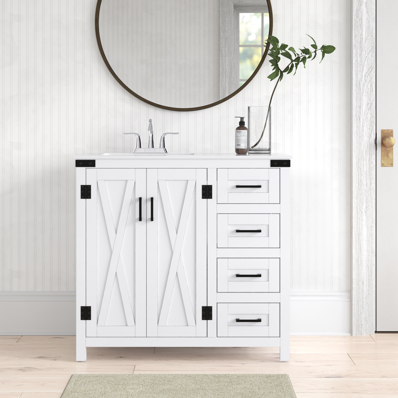 Slayton 36'' Single Bathroom Vanity, White