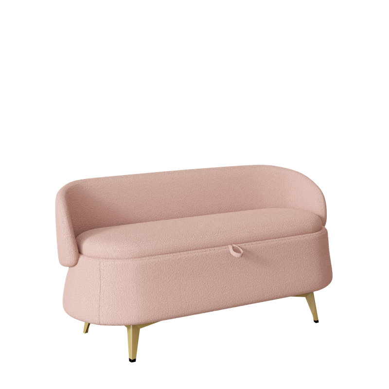 Banc de rangement en bois Nakota, Rose
