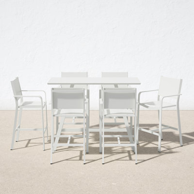 Sunset White Rectangle Bar Table