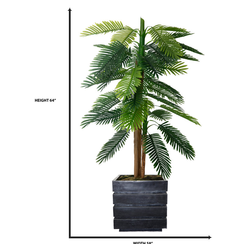 Palmier artificiel en pot 50 "Panama, Noir