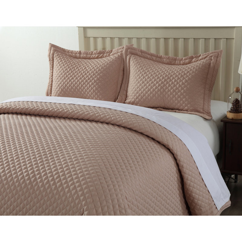  Courtepointe simple en microfibre traditionnelle, Courtepointe simple, Taupe