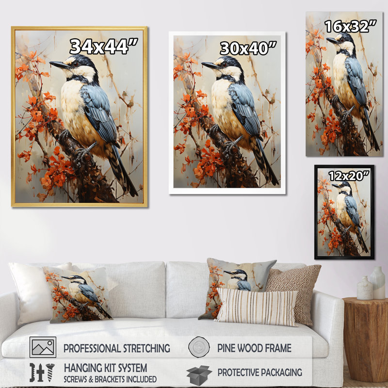 «Transcendent Neutrals Portray Birds As Spiritual II», reproduction d'art sur toile, H 20 po x l 12 po x P 1 po, Toile tendue