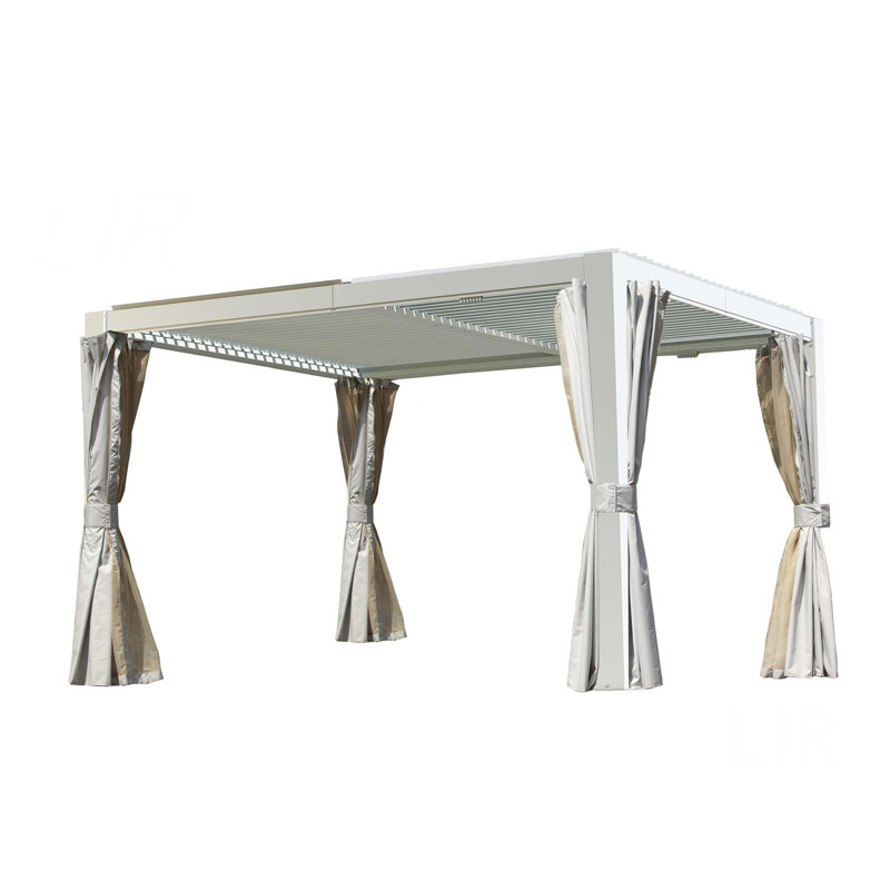 Pergola d'extérieur 10 x 12 pi avec persiennes réglables, Blanc