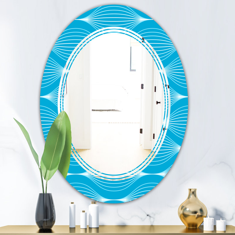 Modern Wall Mirror, 31.5" H x 23.7" W, Triple C Light Wave Pattern
