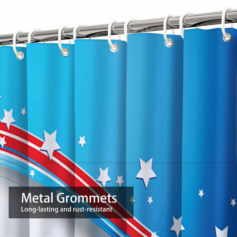 Rideau de douche Patriotic Star, L 72 po x l 84 po