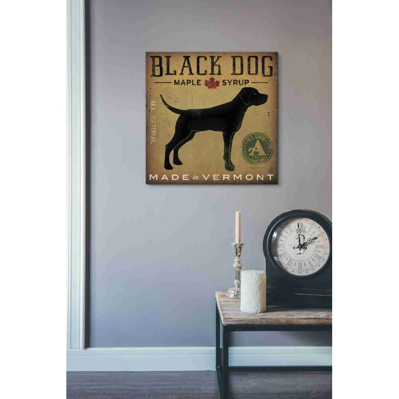 «Black Dog at Show» par Ryan Fowler, art mural sur toile, H 18 po x l 18 po x P 0,75 po