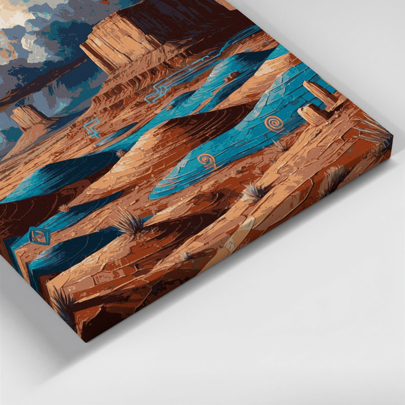 Art mural sur toile 73 "Southwestern Cowboy Navajo", H 12 po x l 12 po