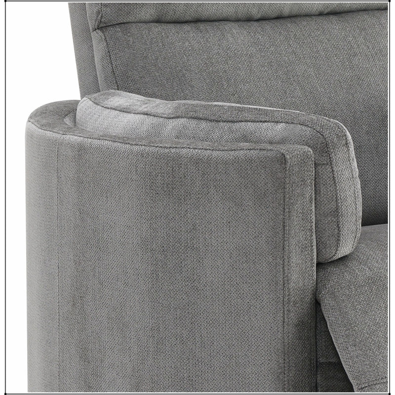 Fauteuil inclinable oscillant en chenille gris anthracite Sagen, Chenille gris anthracite