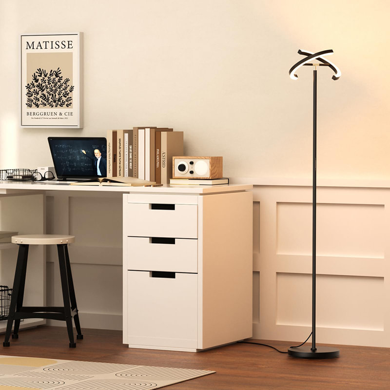 Lampe sur pied à DEL 20W, Brun