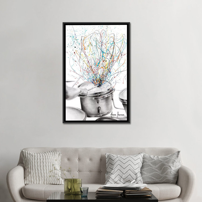 «The Drum Solo» par Ashvin Harrison - impression, Toile avec cadre noir, Aucun mat, H 48 po x l 32 po x P 1,5 po