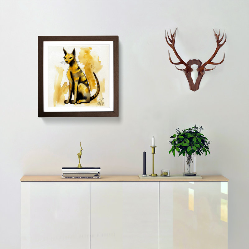 Single Picture Frame Print on Wood, Walnut
