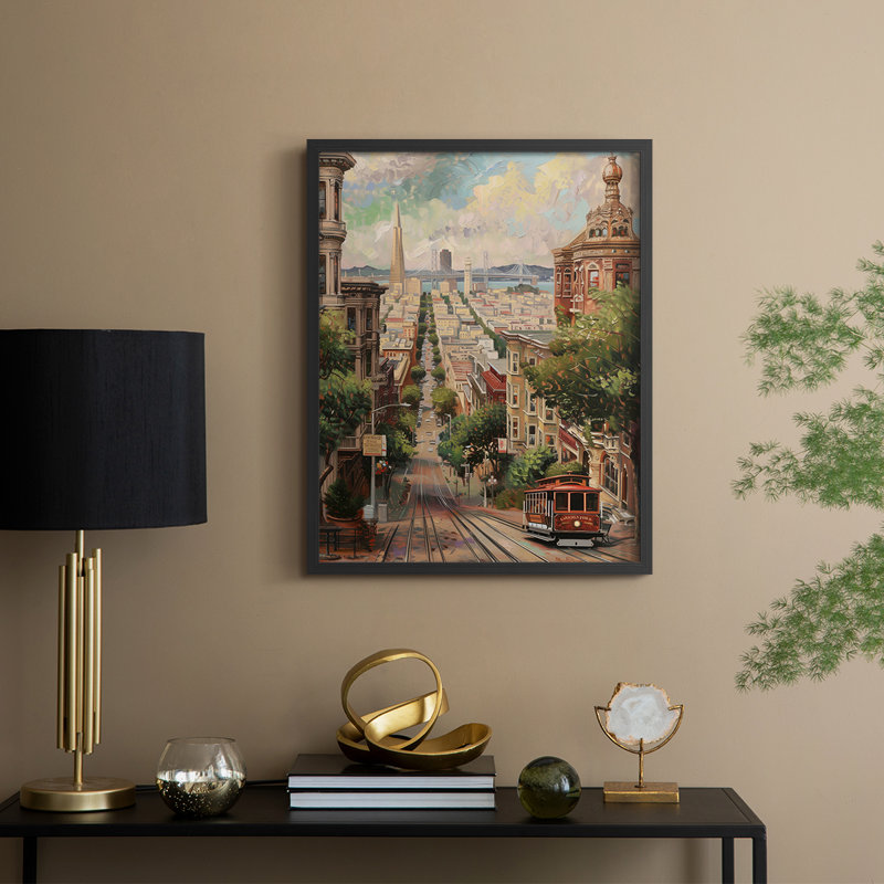 LANDSCAPES Series CECXCV, reproduction d'art encadrée - bois massif