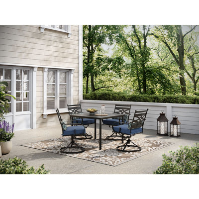 Keaney 4 - Person Patio Dining Set with Square Table , Cushions Included
