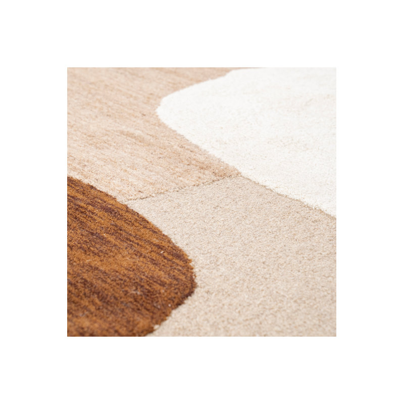 Rug Wool Geometric Area Rug in Brown